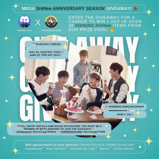 TAEMIN DISCORD x SHINee DISCORD: MEGA SHINee ANNIVERSARY SEASON GIVEAWAY! π
